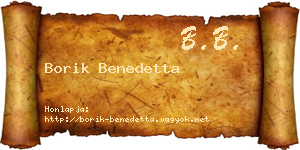 Borik Benedetta névjegykártya